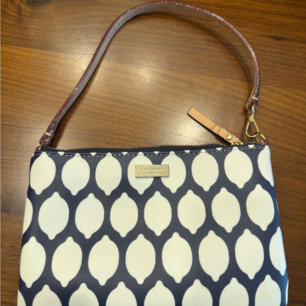 Kate Spade Navy and White Lemon Grant Street Wristlet NEW